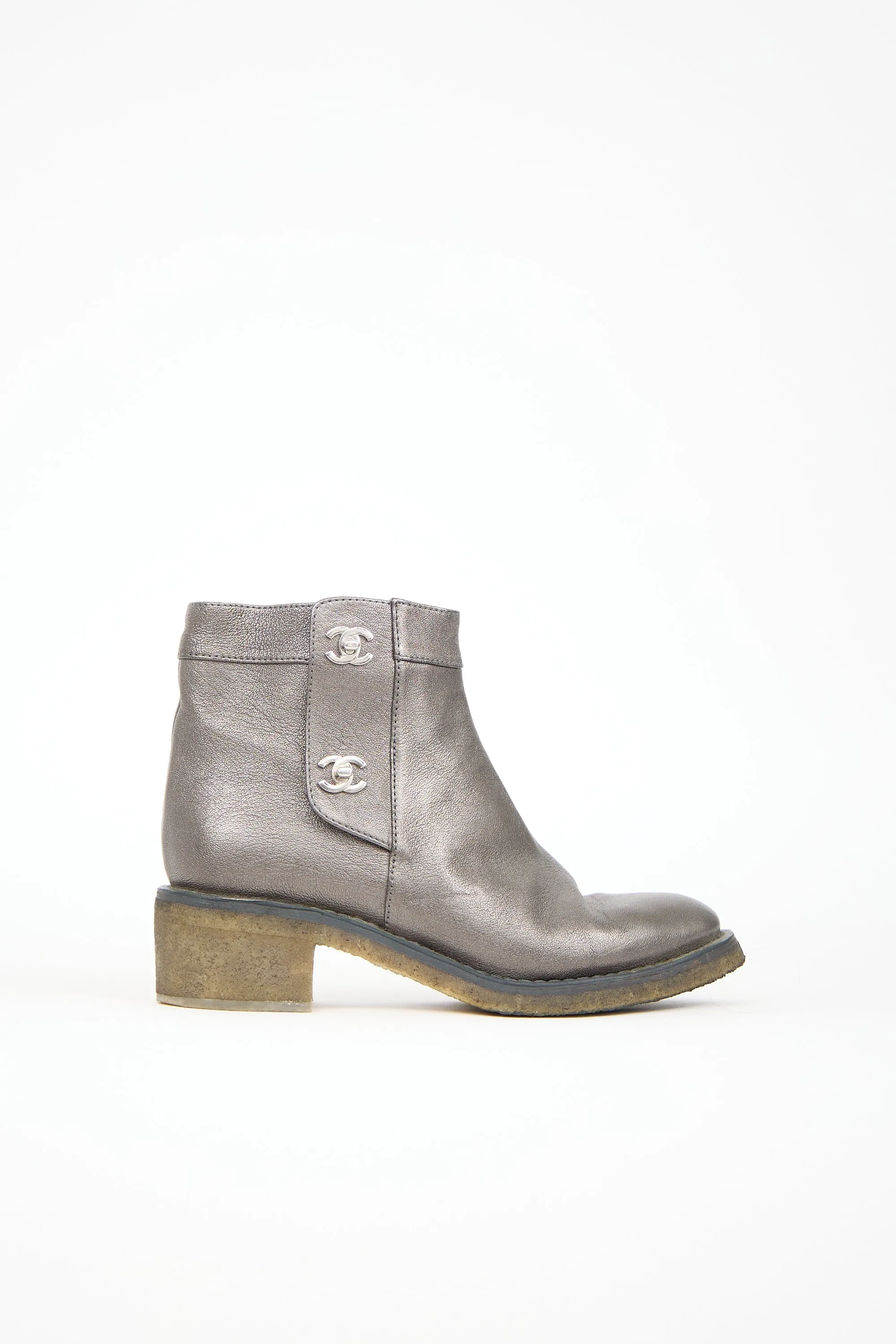 Metallic Leather CC Boot sold by VSP Consignment