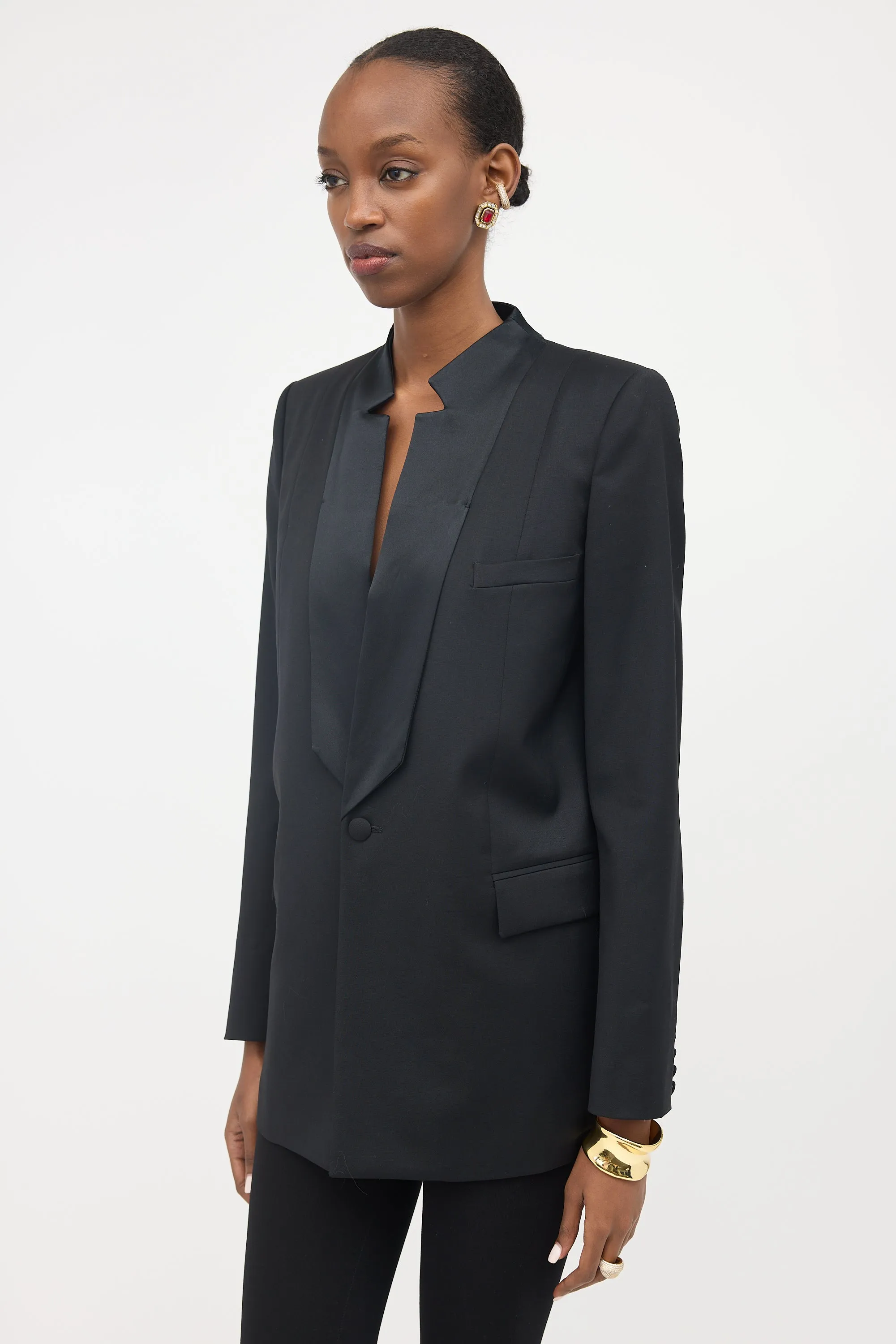 Wool Tuxedo Blazer sold by VSP Consignment product image thumbnail 3