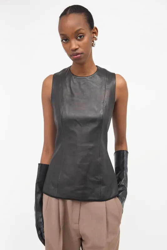Leather Sleeveless Top made by The Row