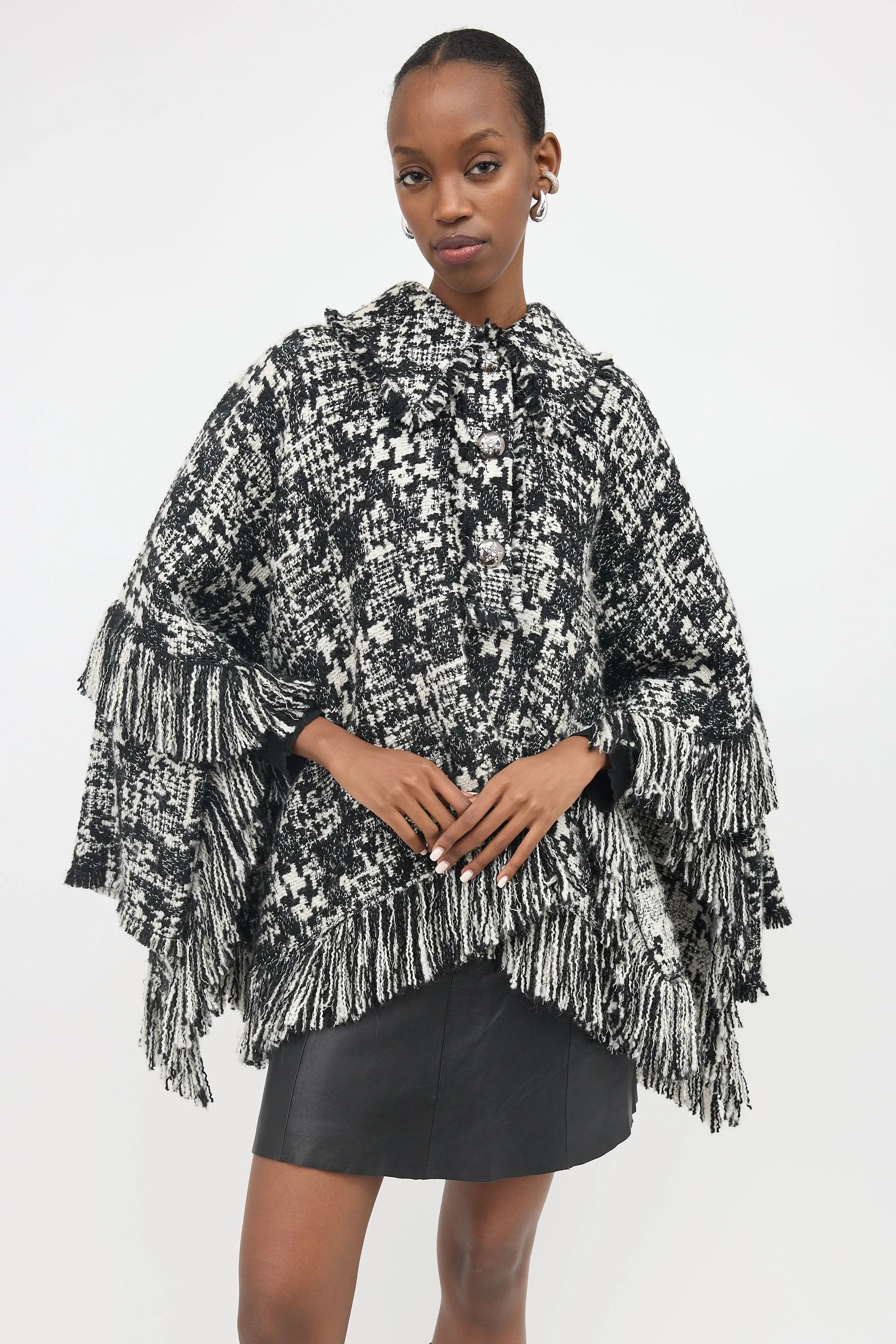 Tweed Fringe Cape sold by VSP Consignment