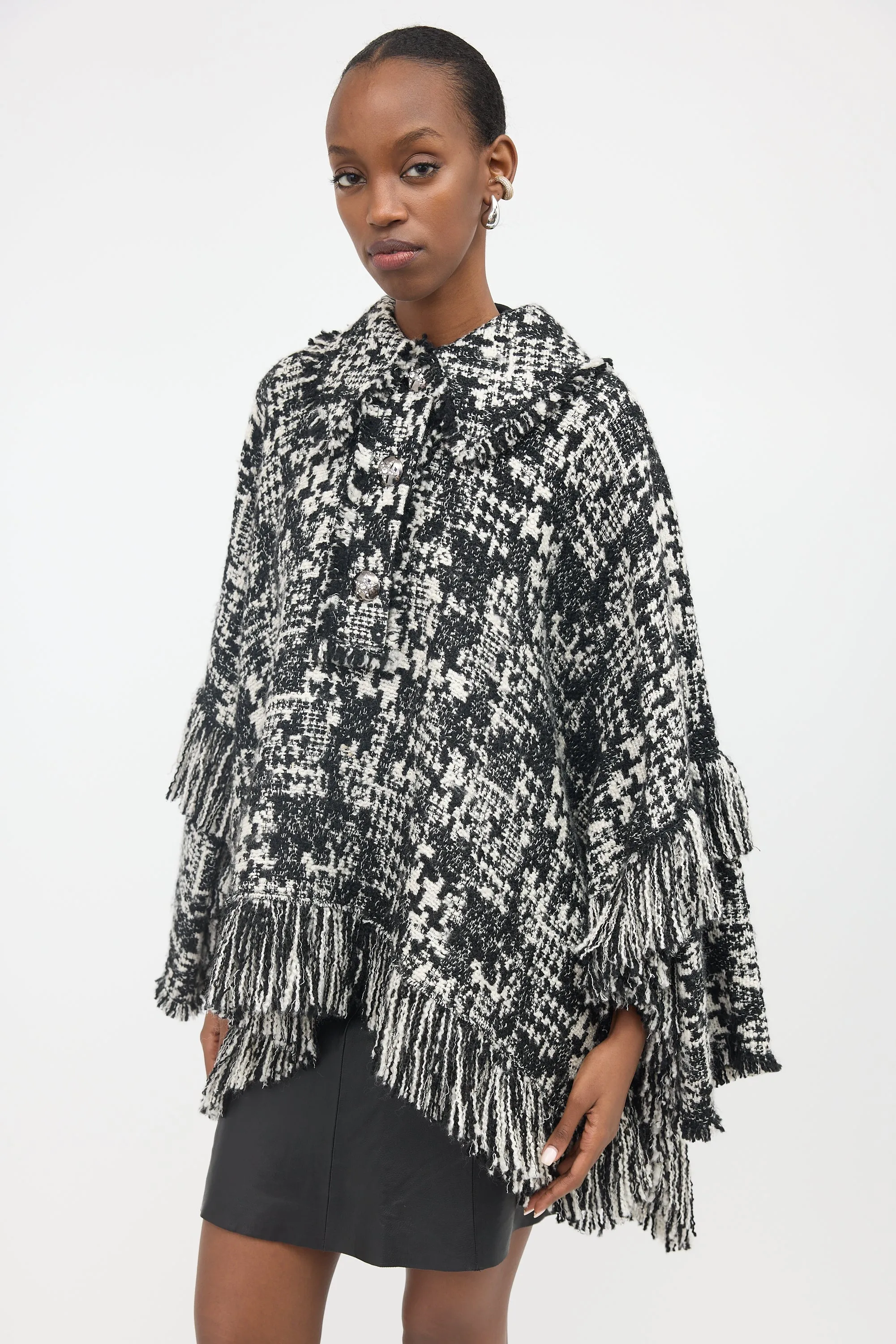 Tweed Fringe Cape sold by VSP Consignment product image thumbnail 3