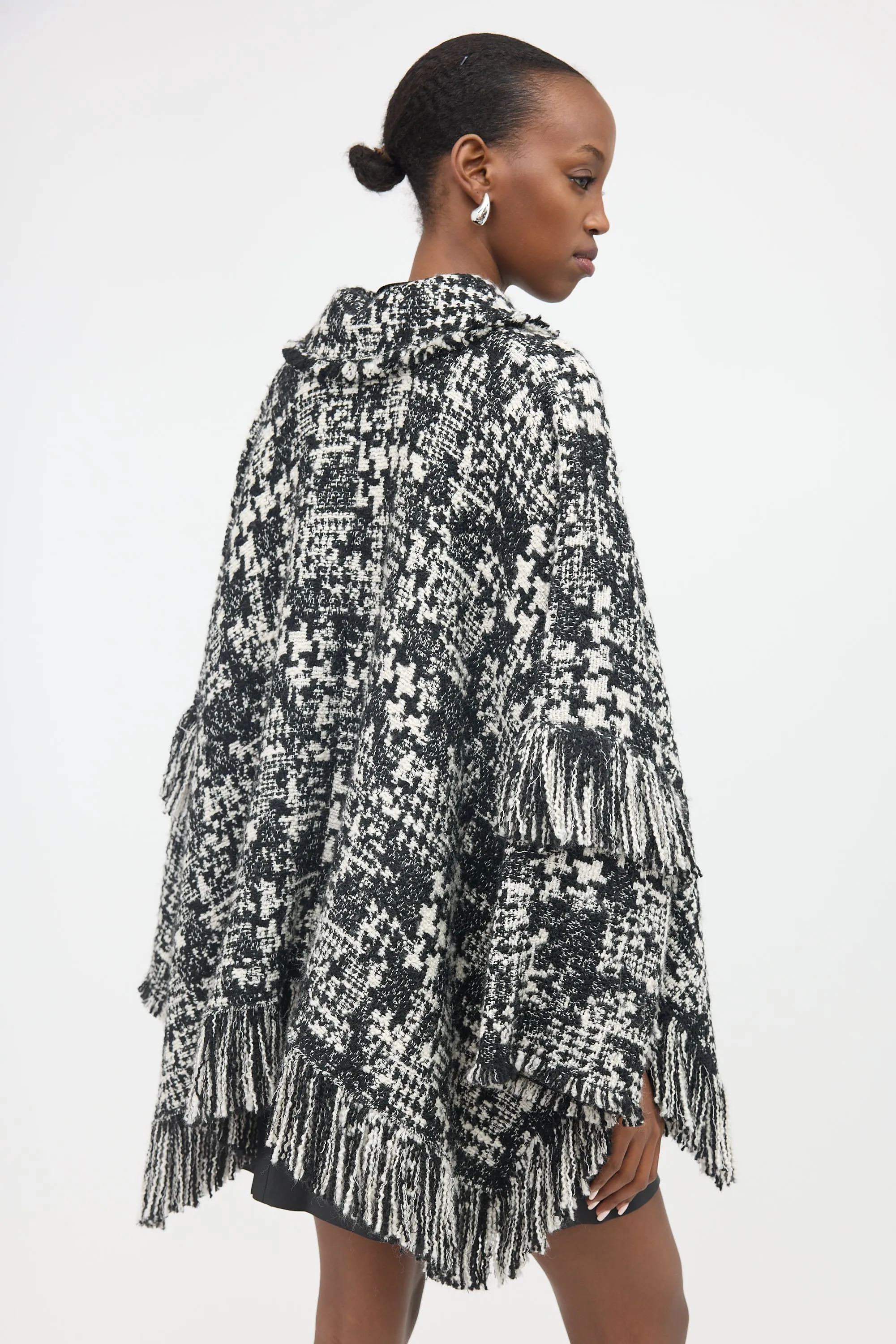 Tweed Fringe Cape sold by VSP Consignment product image thumbnail 4