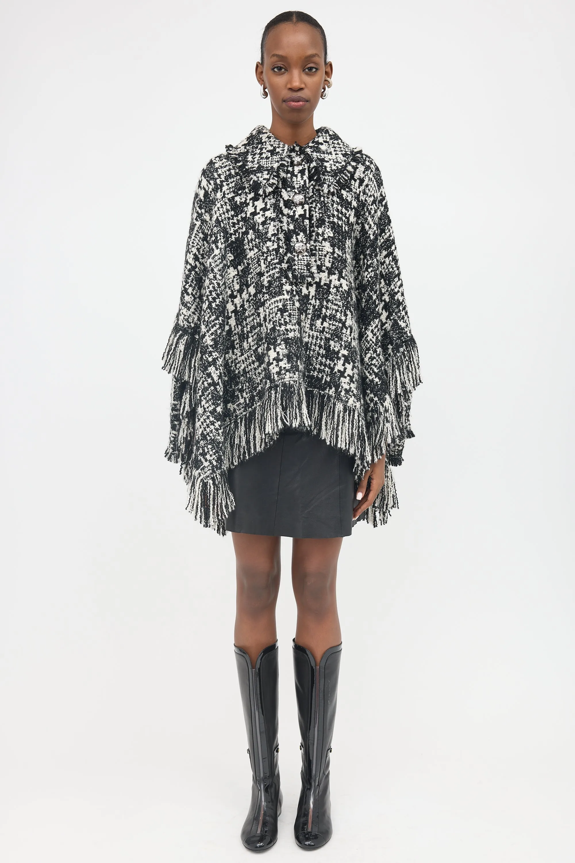 Tweed Fringe Cape sold by VSP Consignment product image thumbnail 2