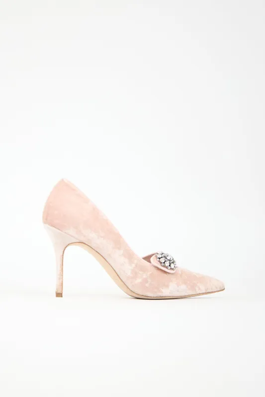 Velvet Embellished Decebalo Pump made by Manolo Blahnik