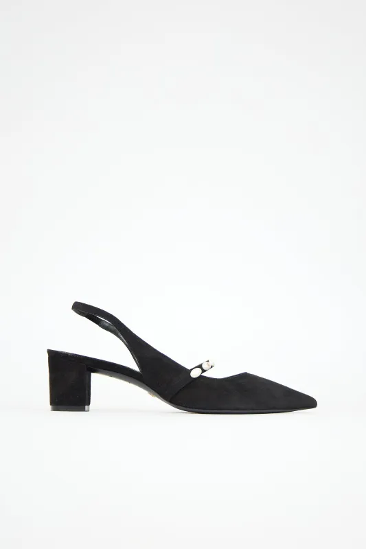 Suede Pearlita Slingback Pump made by Stuart Weitzman