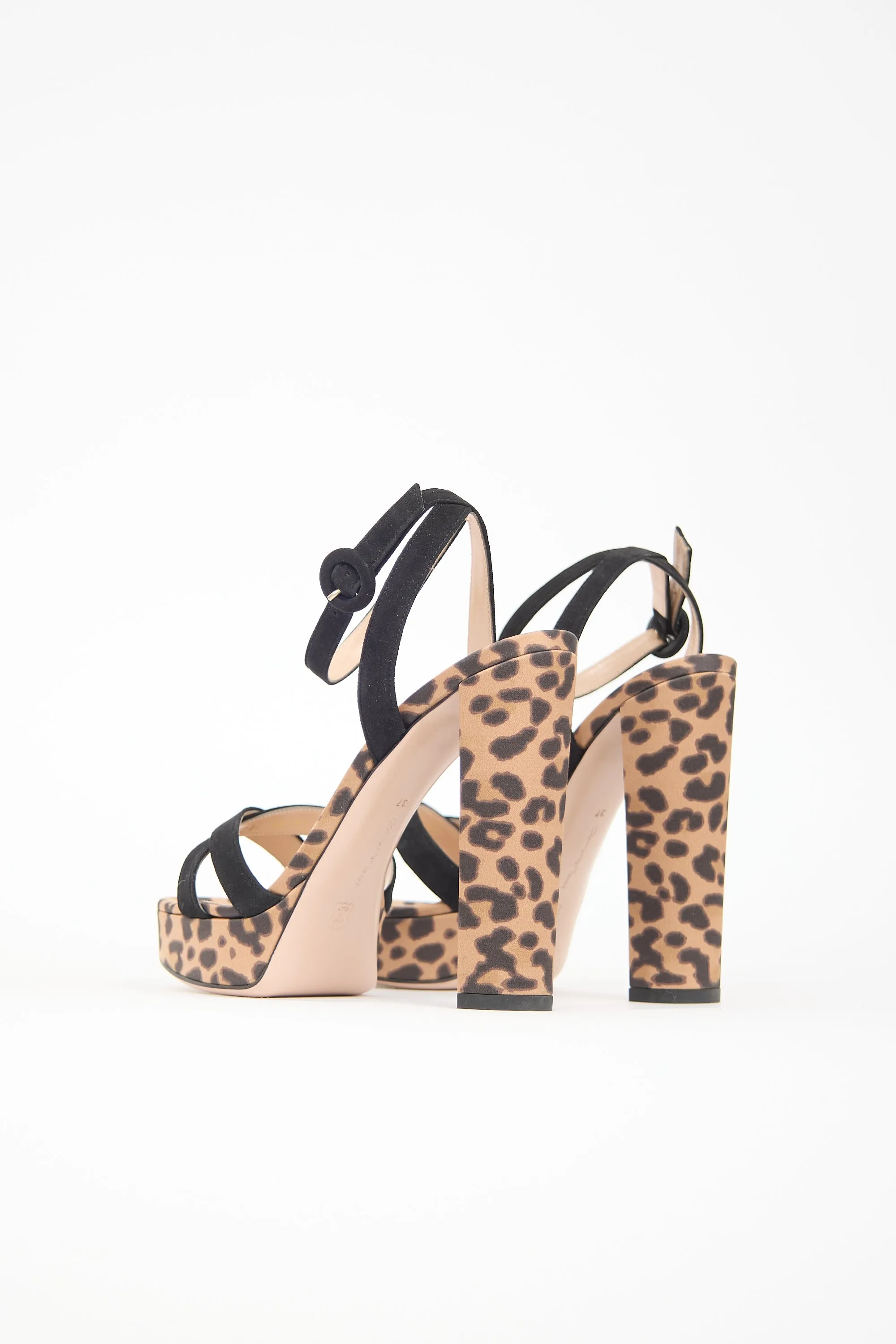Suede & Printed Satin Poppy Sandal sold by VSP Consignment product image thumbnail 4
