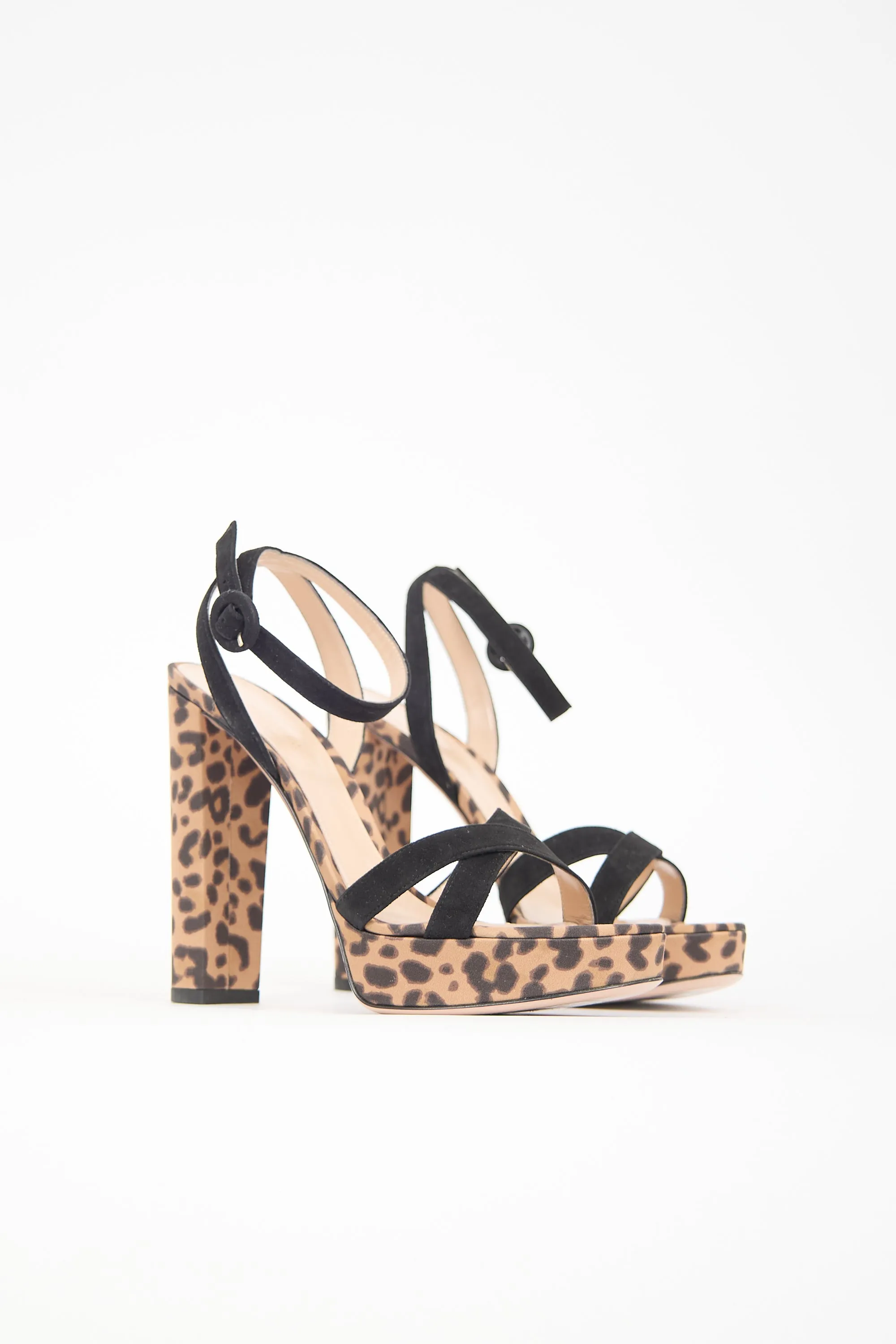 Suede & Printed Satin Poppy Sandal sold by VSP Consignment product image thumbnail 2