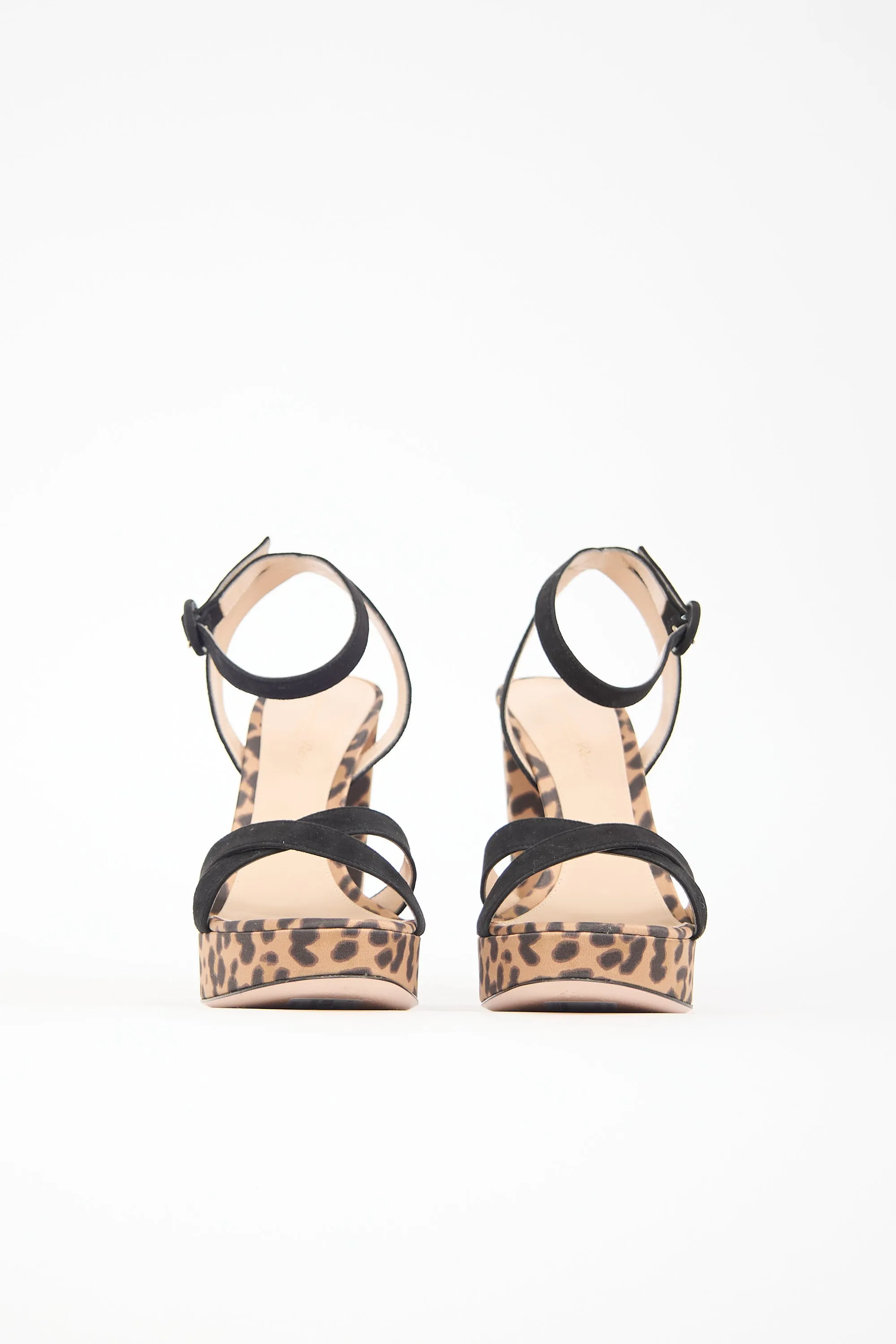 Suede & Printed Satin Poppy Sandal sold by VSP Consignment product image thumbnail 3