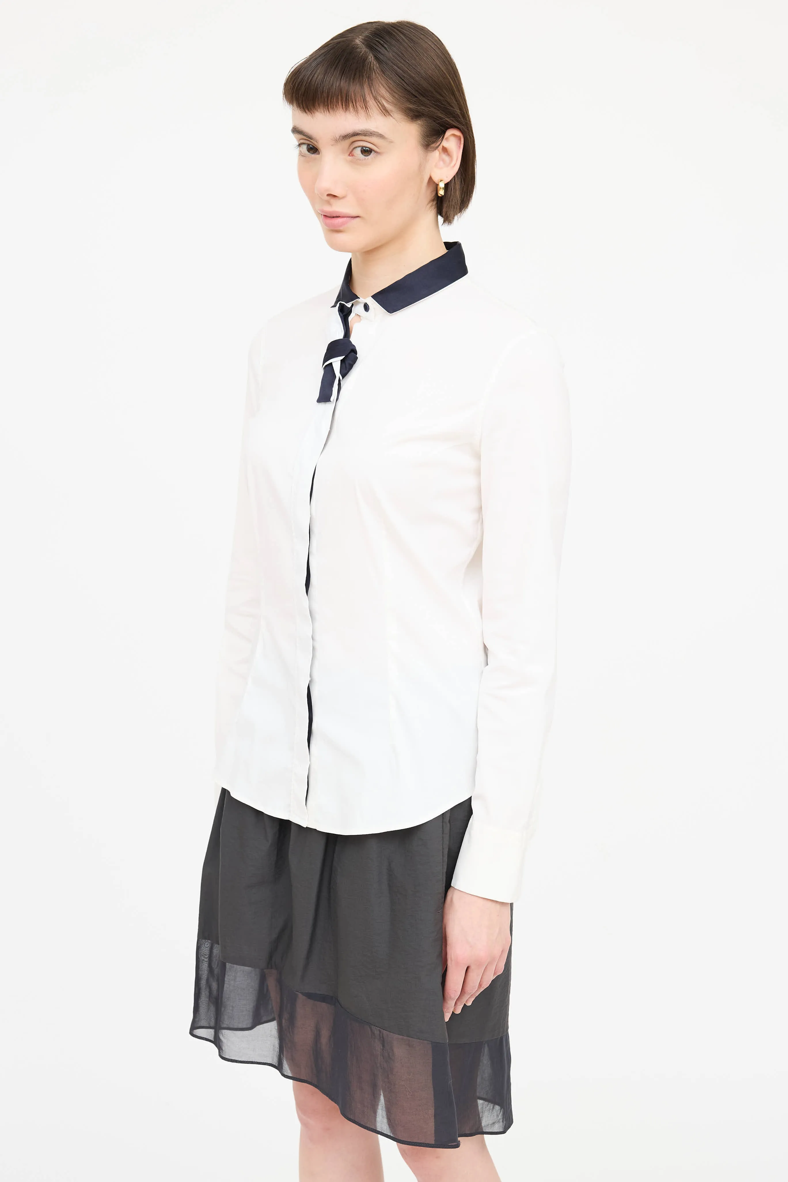 Bow Tie Button Up Shirt sold by VSP Consignment product image thumbnail 3