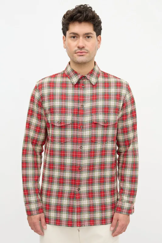 Embroidered Patch Plaid Shirt sold by VSP Consignment
