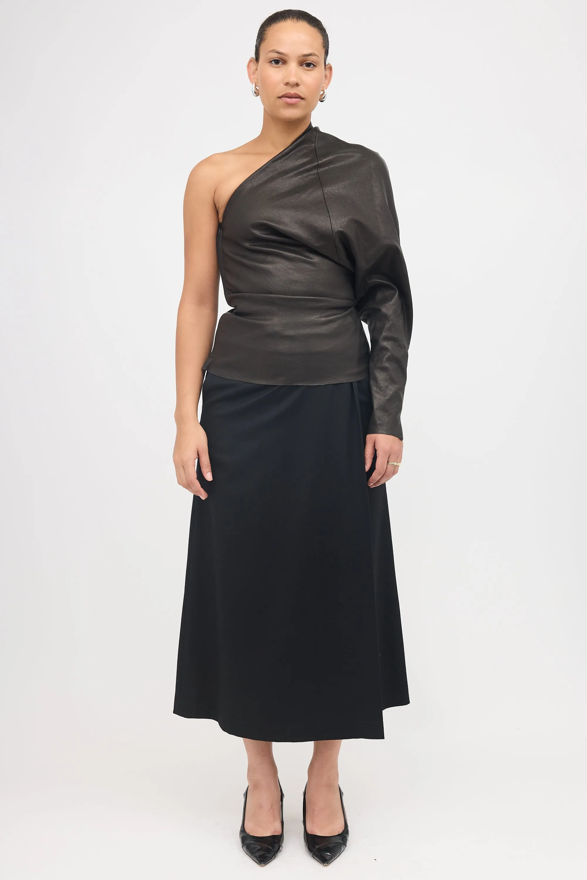 Leather One Shoulder Top sold by VSP Consignment product image thumbnail 2