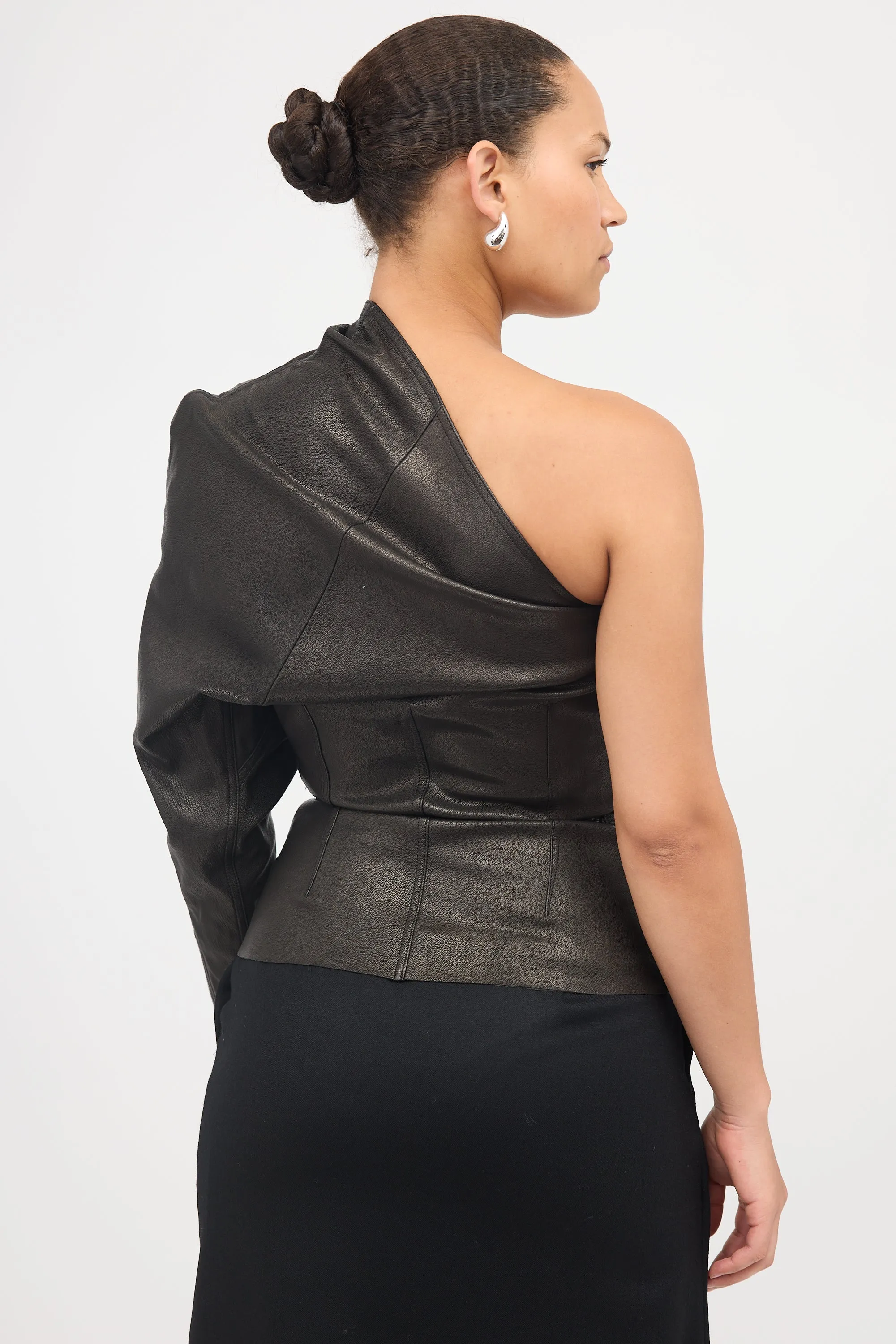 Leather One Shoulder Top sold by VSP Consignment product image thumbnail 4