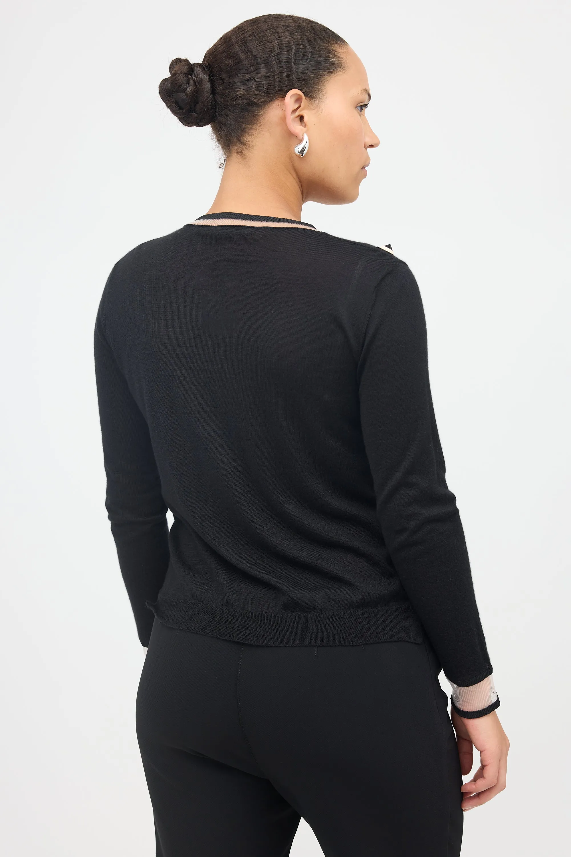 Cashmere Floral Stud Cardigan sold by VSP Consignment product image thumbnail 4