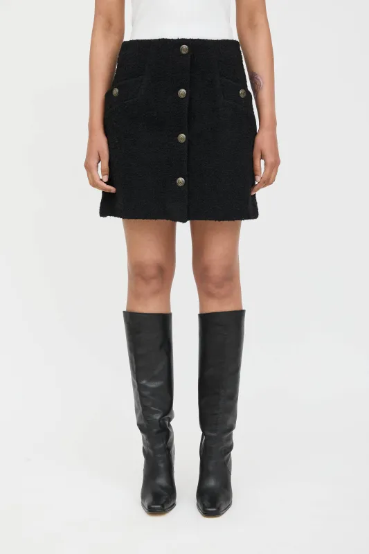 Knit Button Mini Skirt sold by VSP Consignment