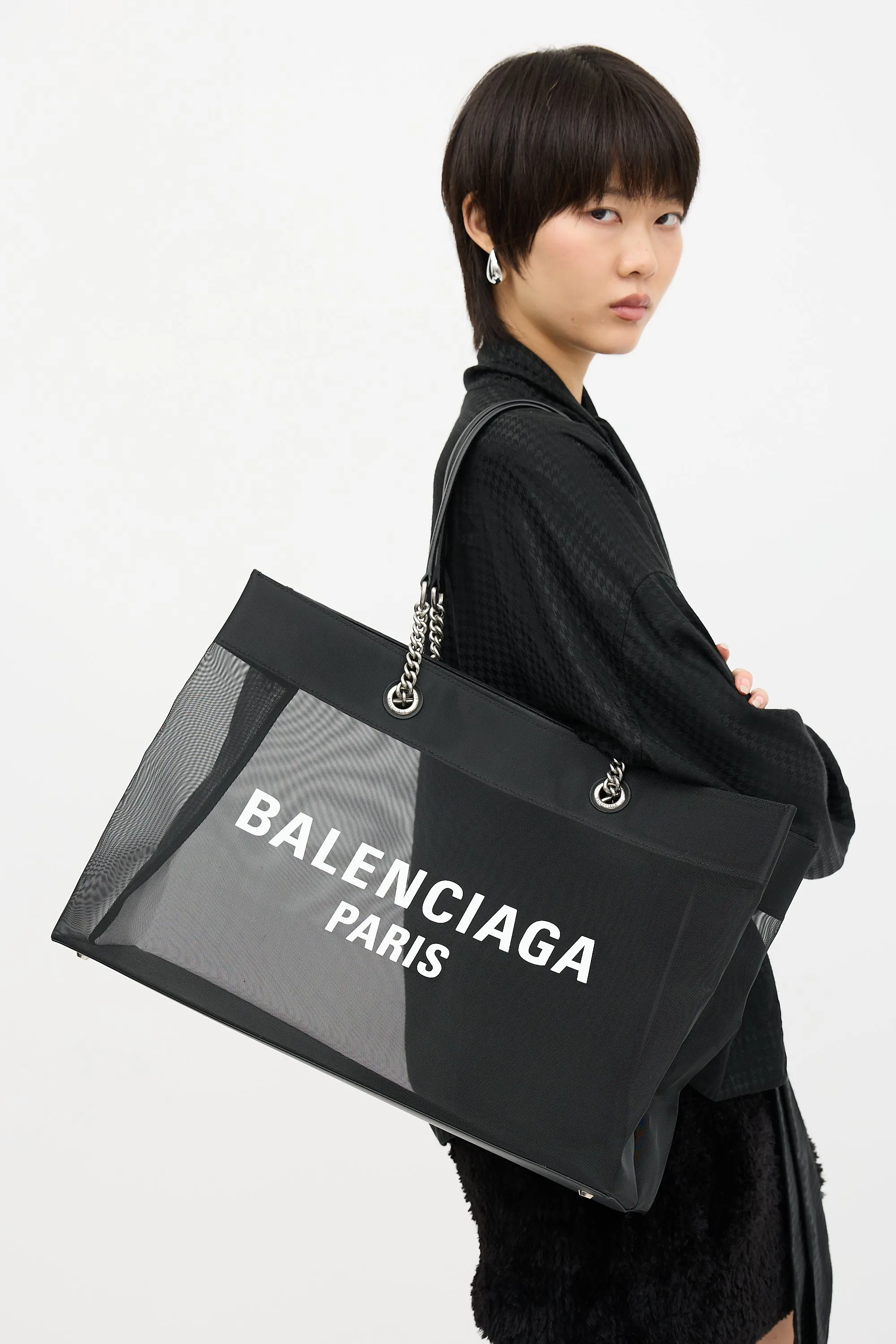 Mesh Duty Free Tote Bag sold by VSP Consignment