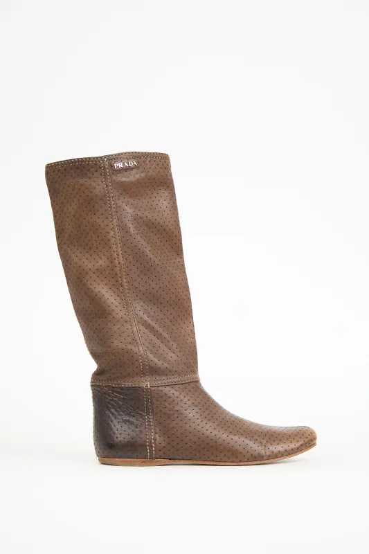 Perforated Leather Boot sold by VSP Consignment