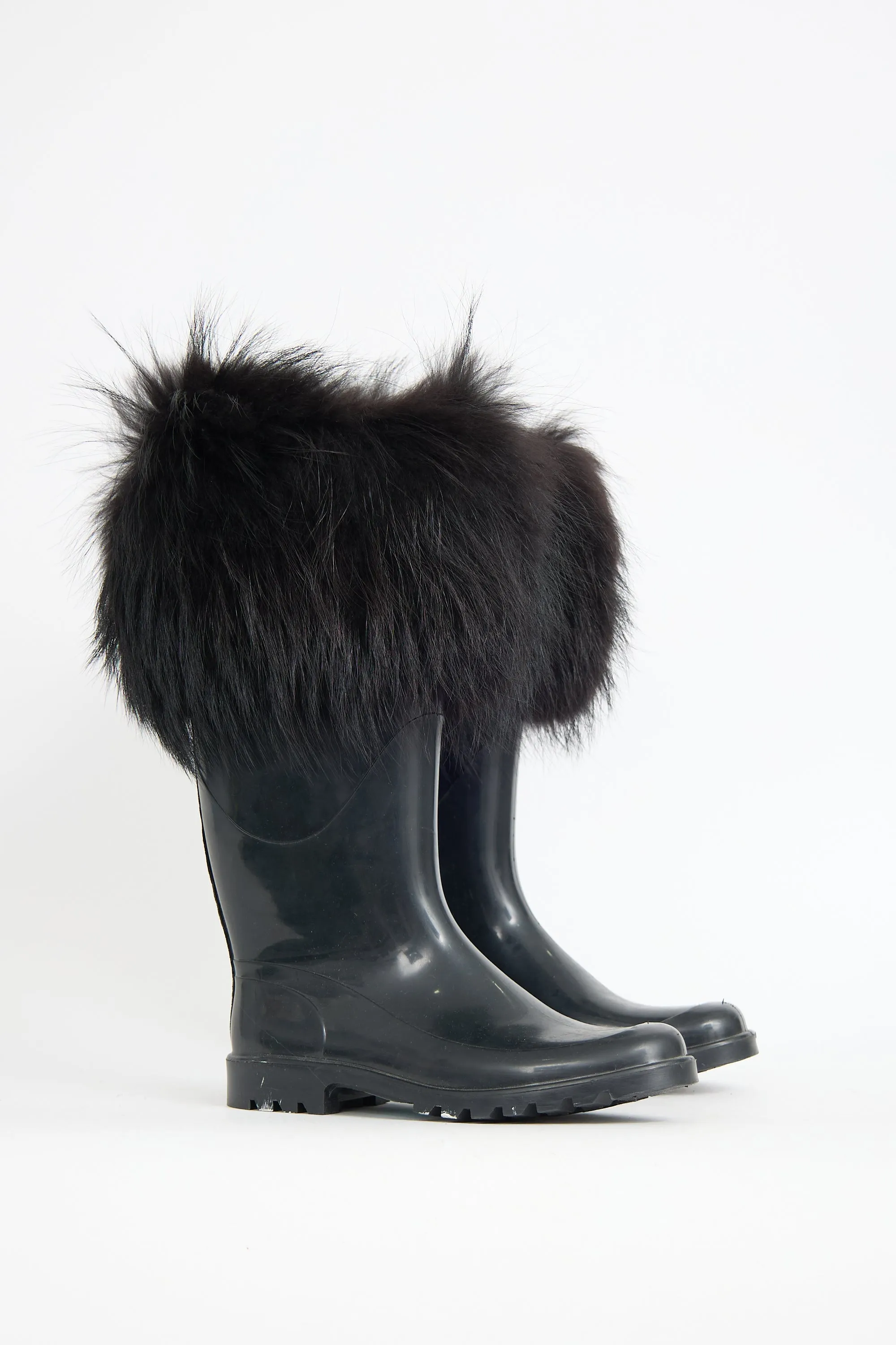 Rubber & Fur Trim Boot sold by VSP Consignment product image thumbnail 2