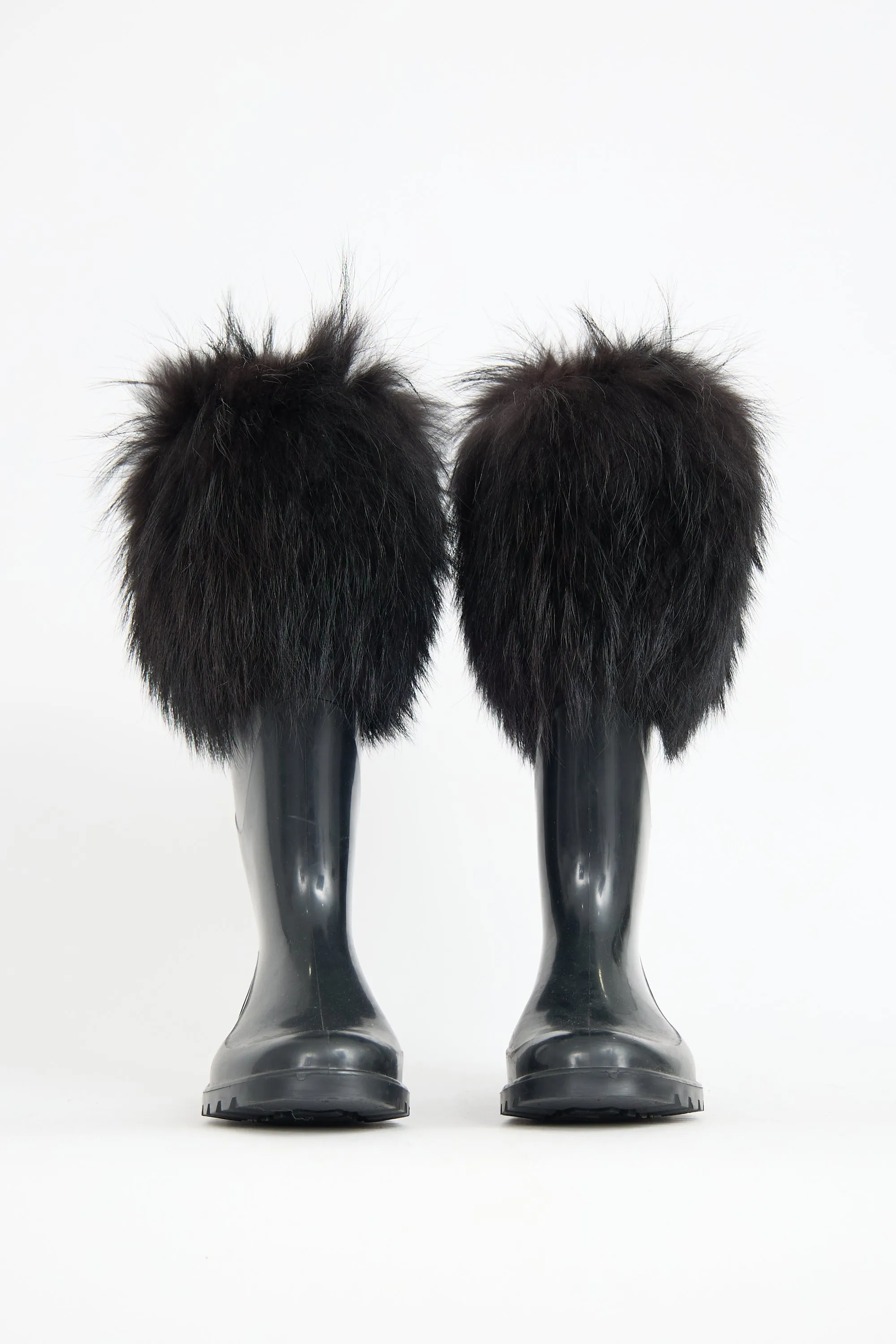 Rubber & Fur Trim Boot sold by VSP Consignment product image thumbnail 3
