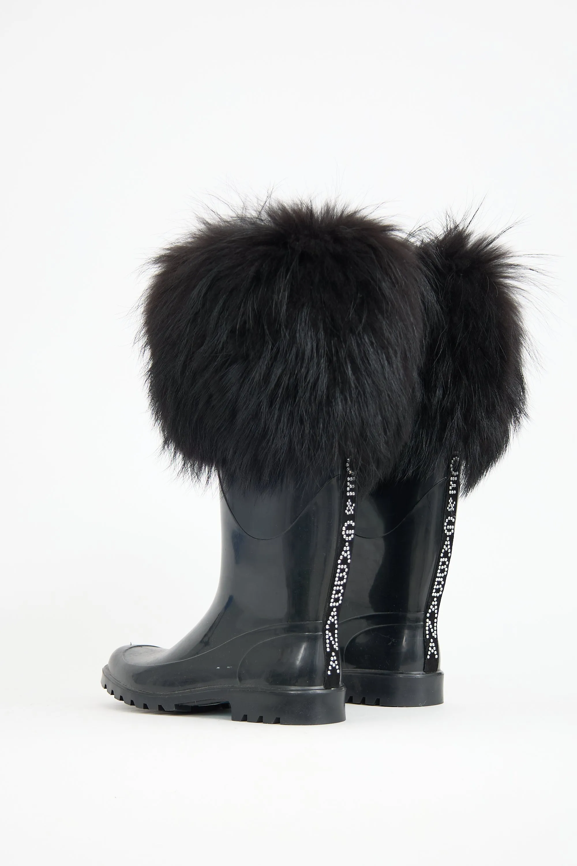 Rubber & Fur Trim Boot sold by VSP Consignment product image thumbnail 4