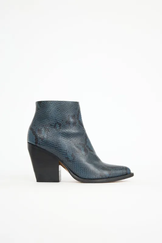 Embossed Leather Rylee Boot sold by VSP Consignment