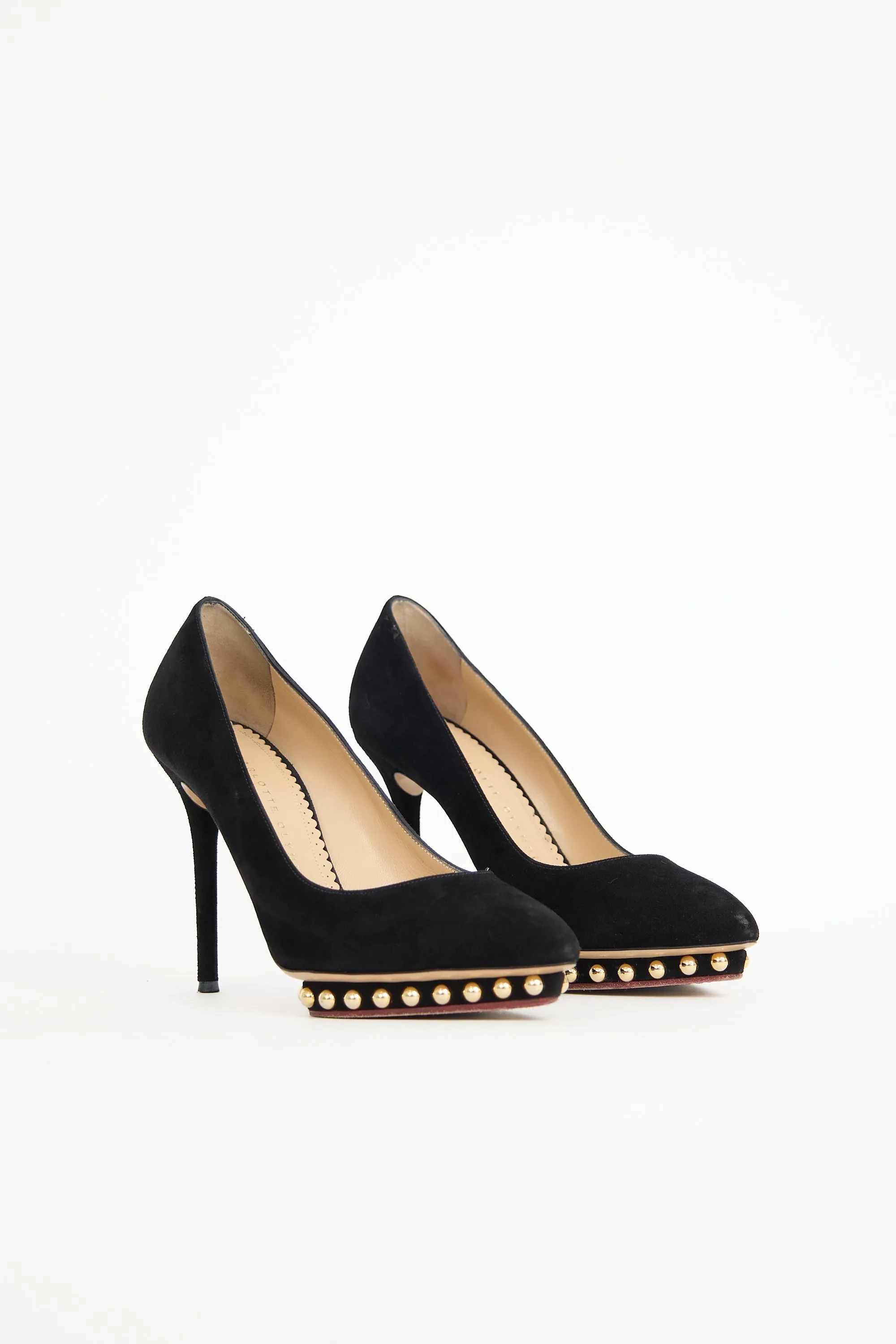 Suede Studded Debbie Pump sold by VSP Consignment product image thumbnail 2