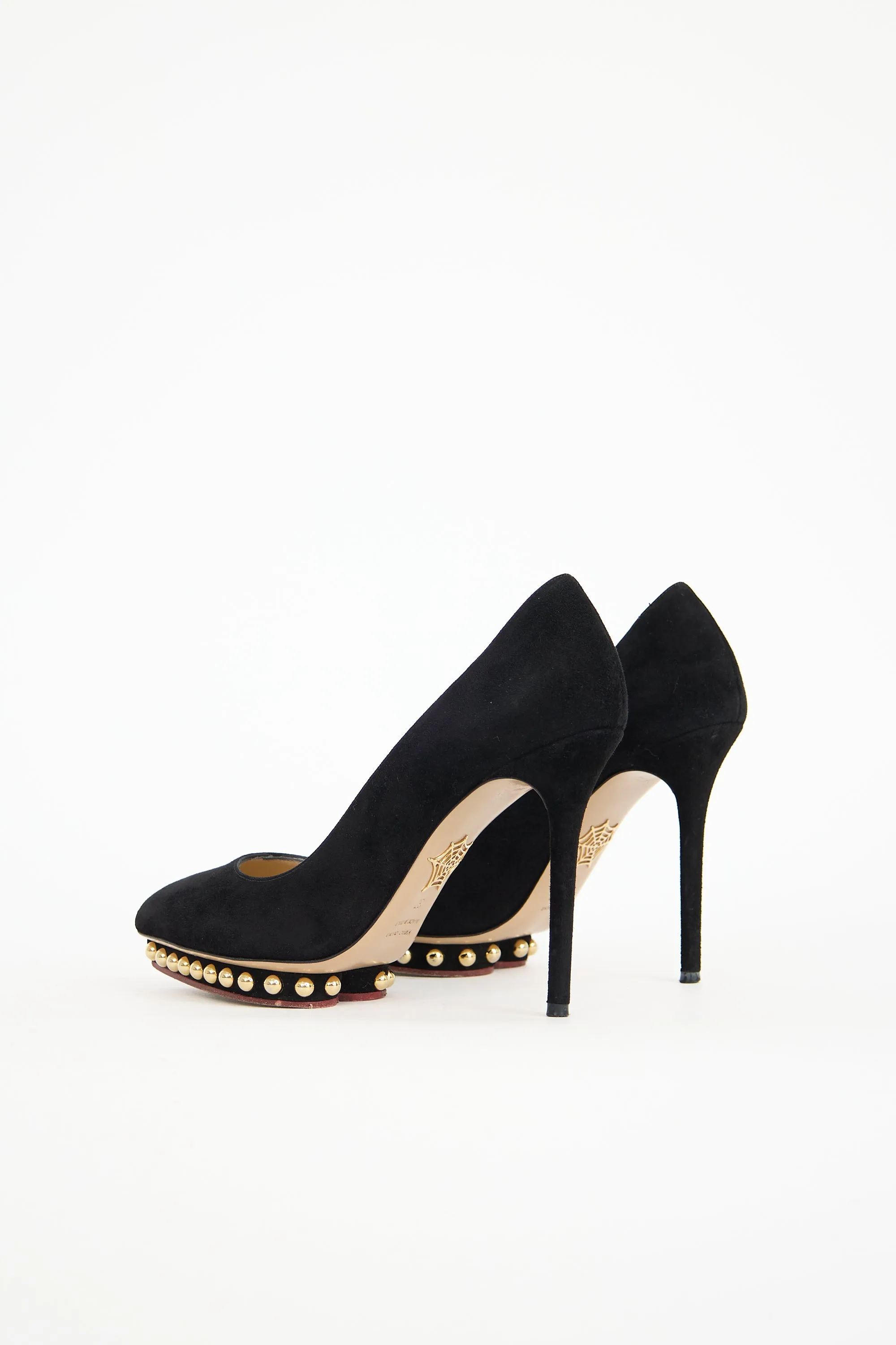 Suede Studded Debbie Pump sold by VSP Consignment product image thumbnail 4
