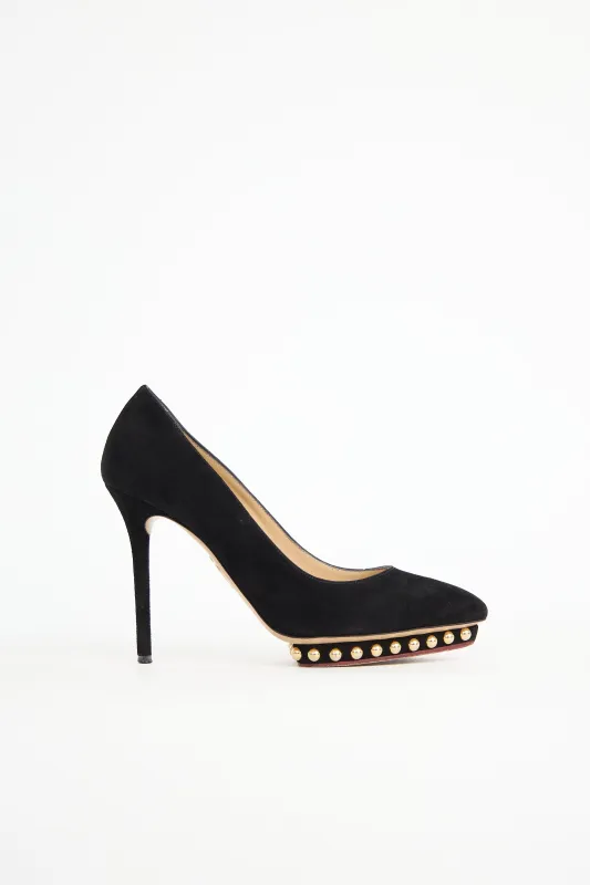 Suede Studded Debbie Pump sold by VSP Consignment