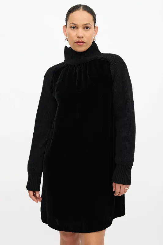 Velvet Turtleneck Dress made by Sacai