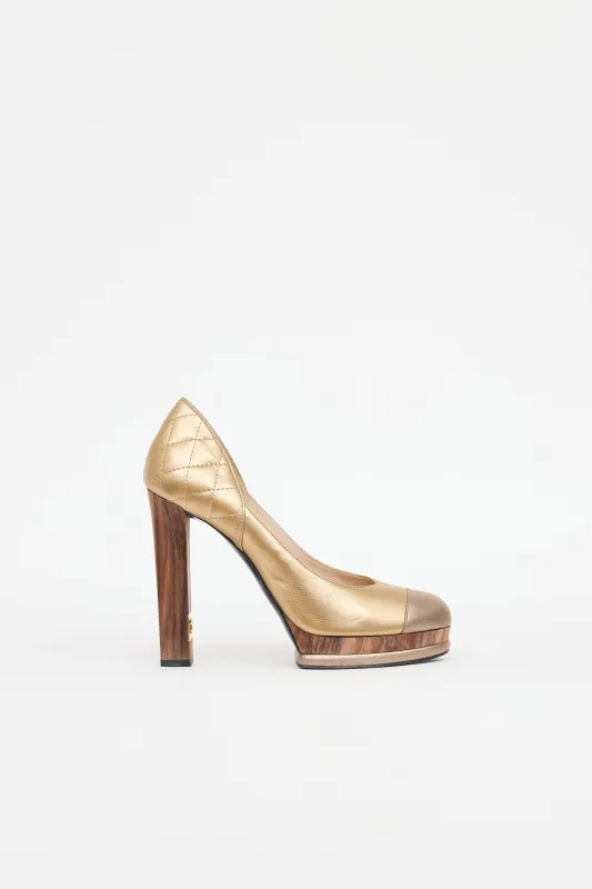 Wooden CC Pump made by Chanel