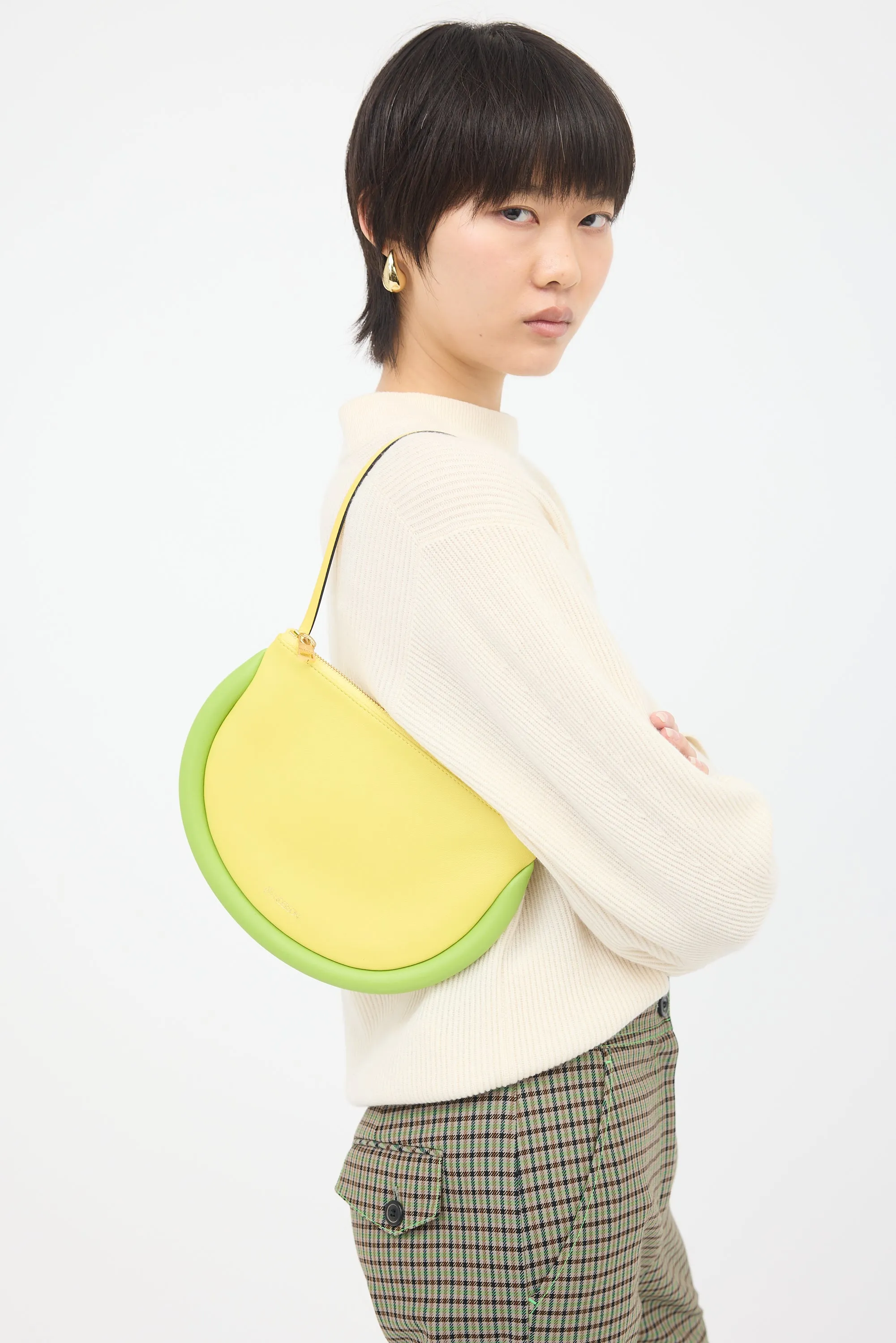 Leather Bumper Moon Bag sold by VSP Consignment product image thumbnail 4