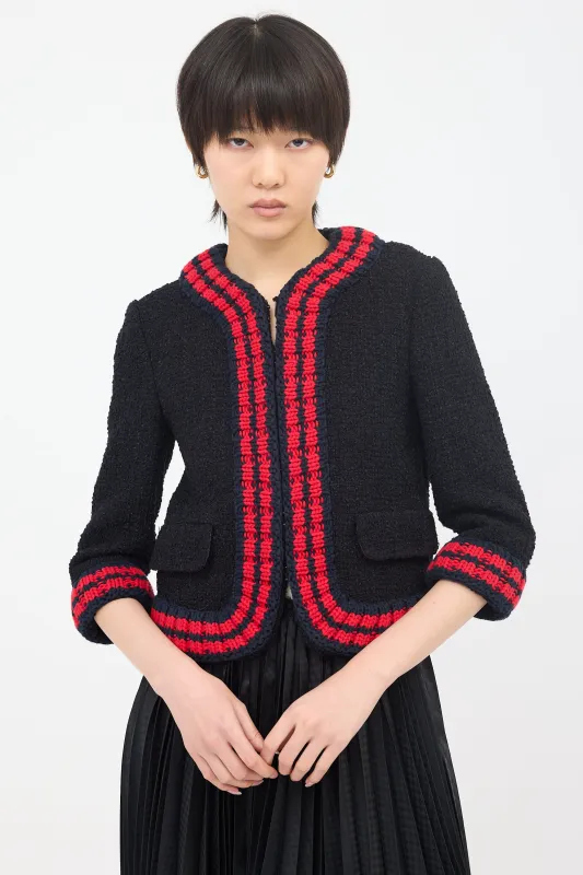 Tweed Knit Trim Jacket sold by VSP Consignment