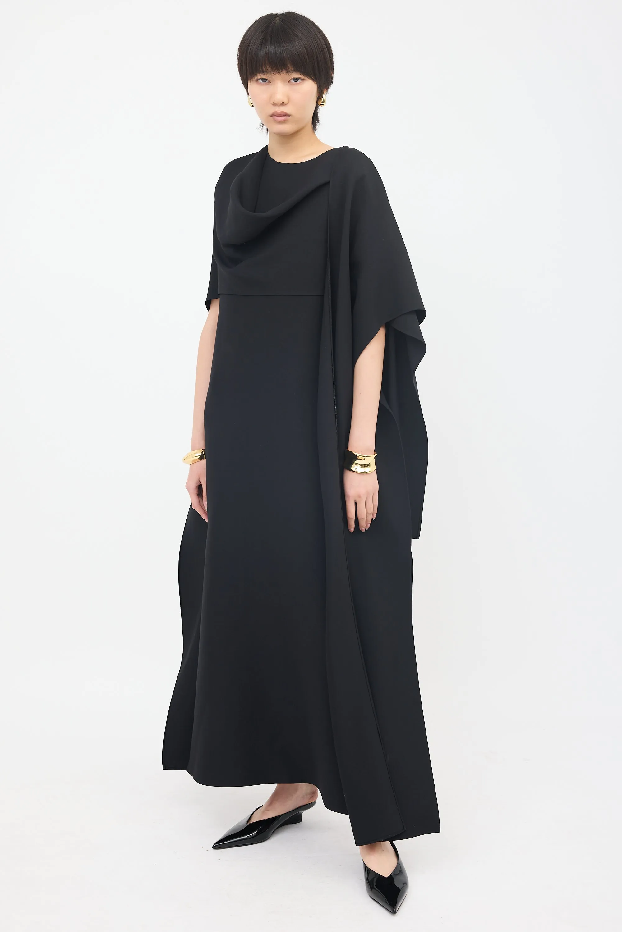 Wool & Silk Draped Maxi Dress sold by VSP Consignment product image thumbnail 3