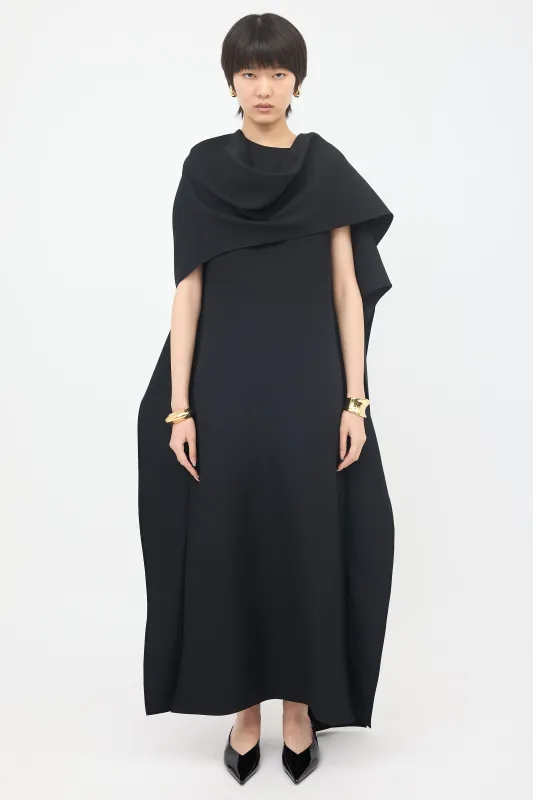 Wool & Silk Draped Maxi Dress sold by VSP Consignment