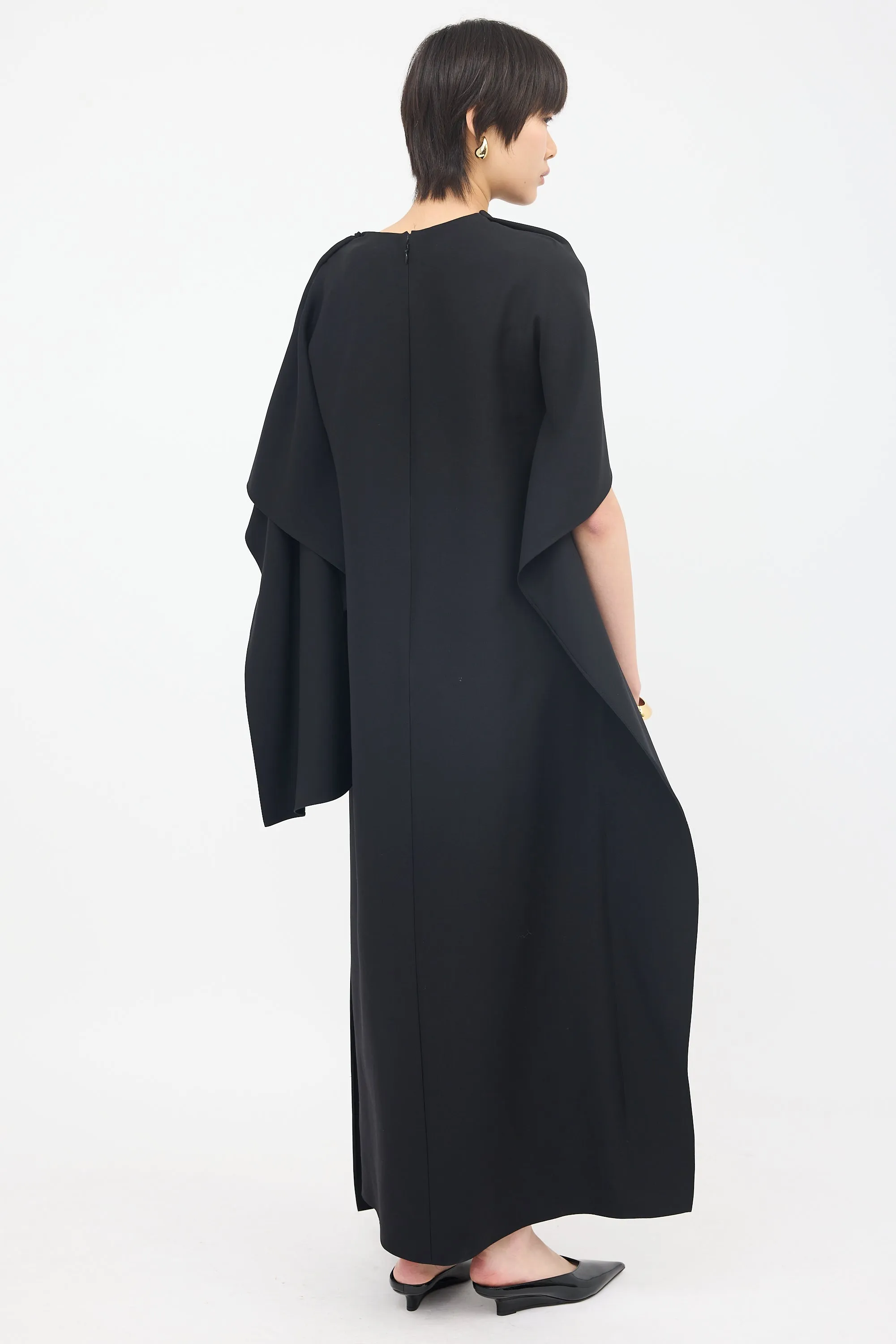 Wool & Silk Draped Maxi Dress sold by VSP Consignment product image thumbnail 4