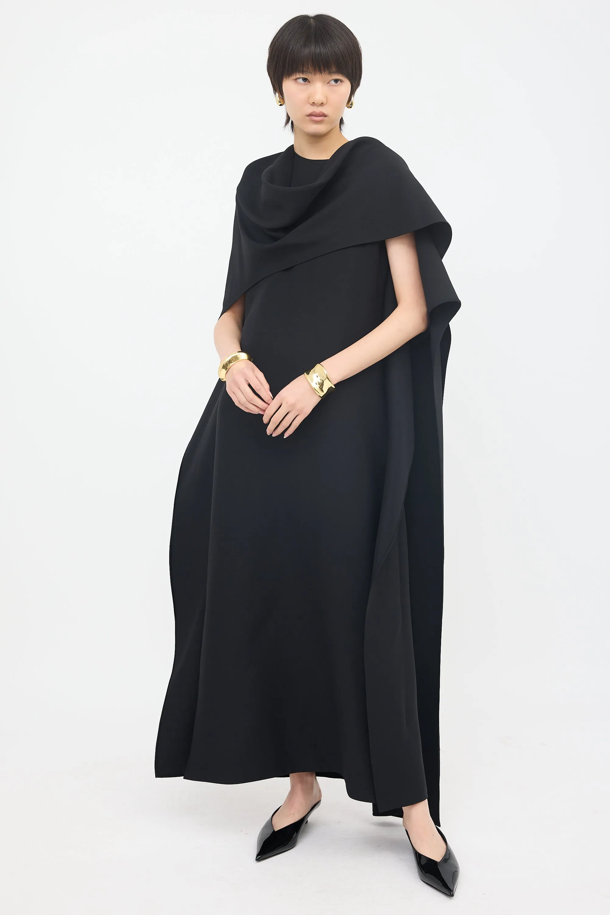 Wool & Silk Draped Maxi Dress sold by VSP Consignment product image thumbnail 5