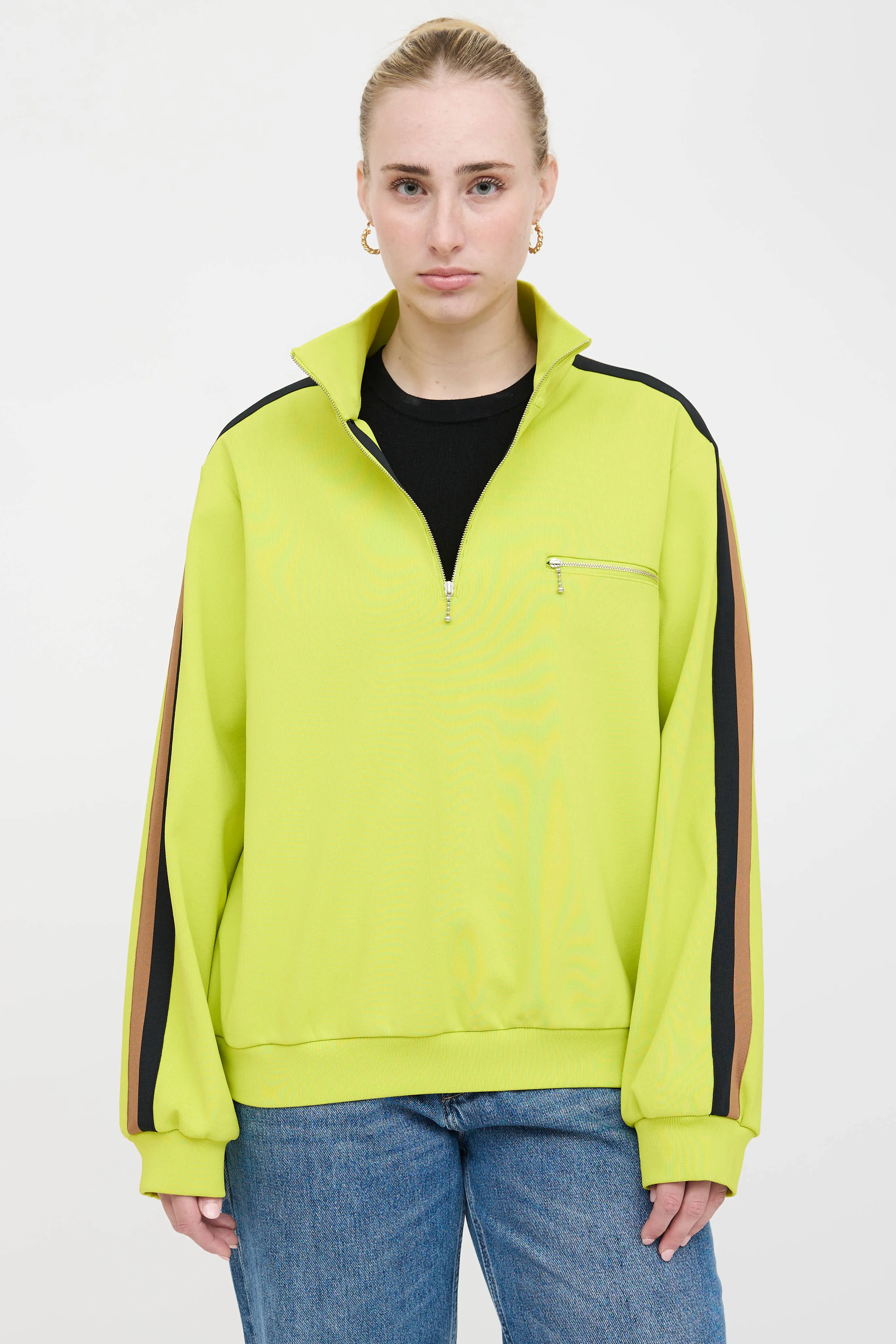 Striped Quarter Zip Sweater sold by VSP Consignment