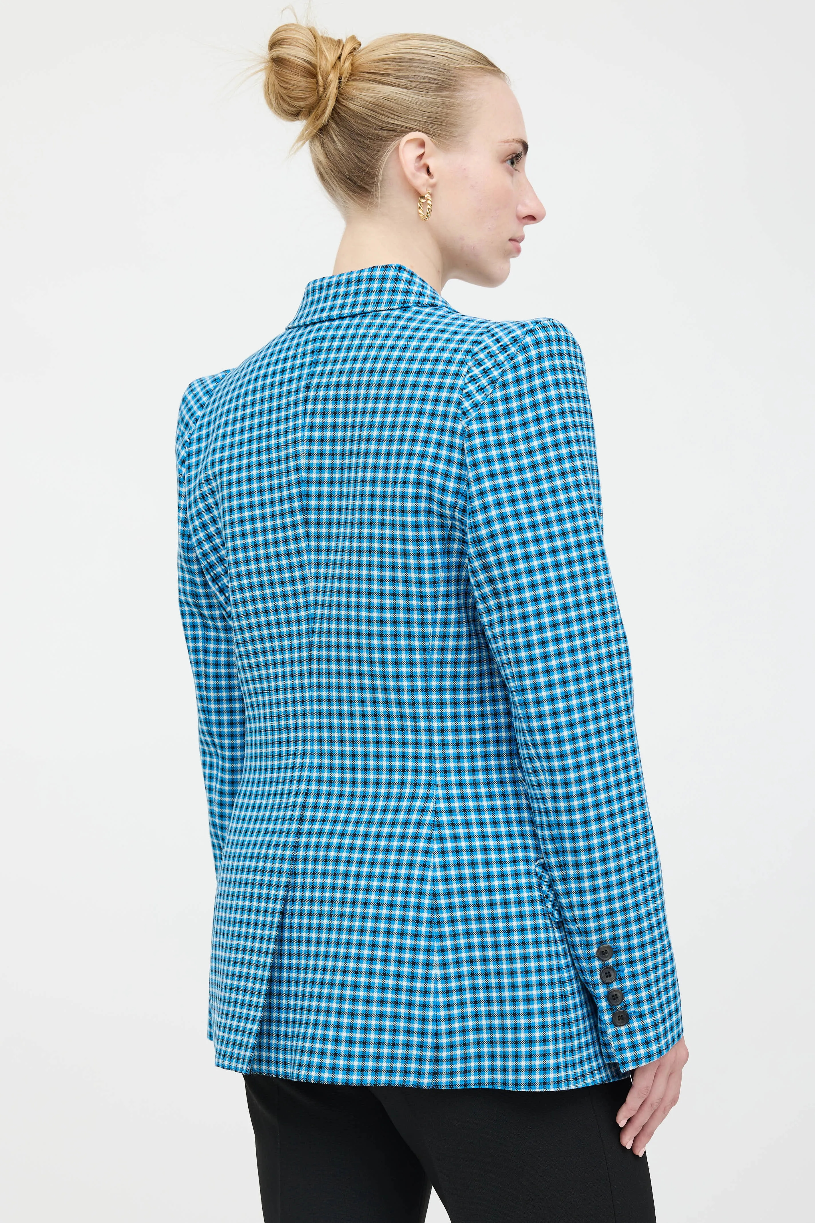 Peak Lapel Check Blazer sold by VSP Consignment product image thumbnail 4