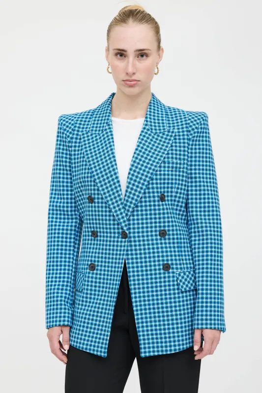 Peak Lapel Check Blazer sold by VSP Consignment