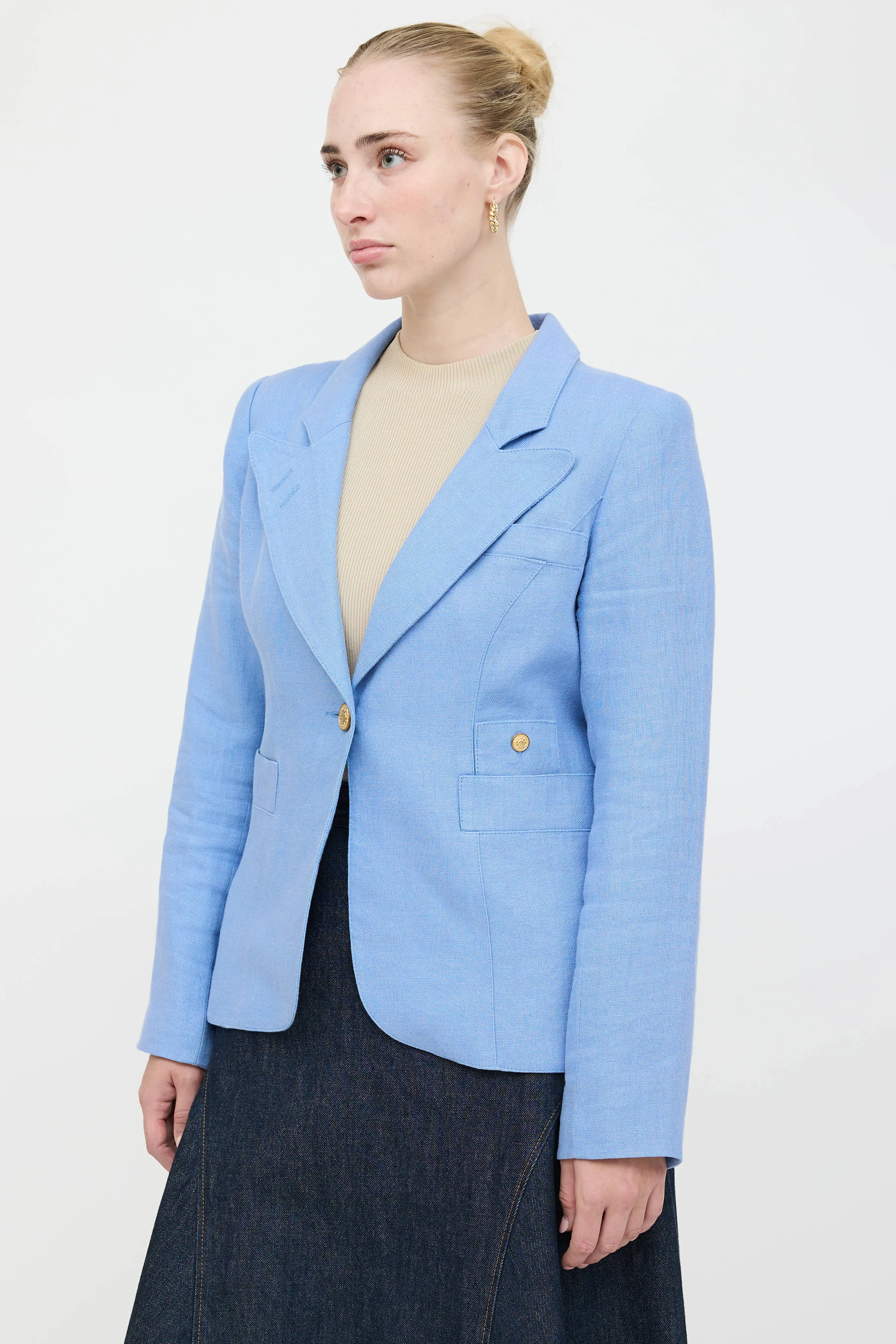 Linen Single Button Blazer sold by VSP Consignment product image thumbnail 3