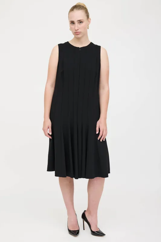 Wool Pleated Zip Dress sold by VSP Consignment