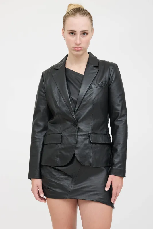 Leather Single Breasted Blazer sold by VSP Consignment
