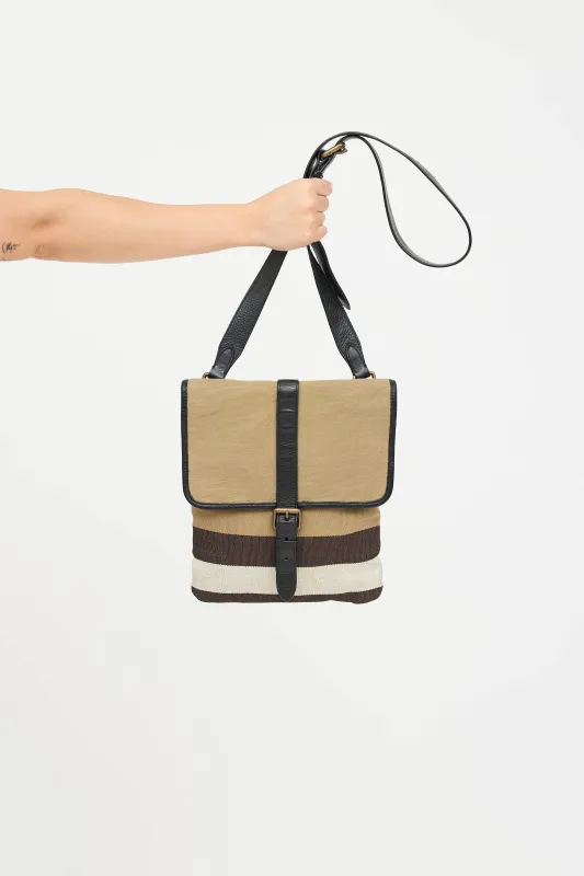 Canvas Check Messenger Bag sold by VSP Consignment