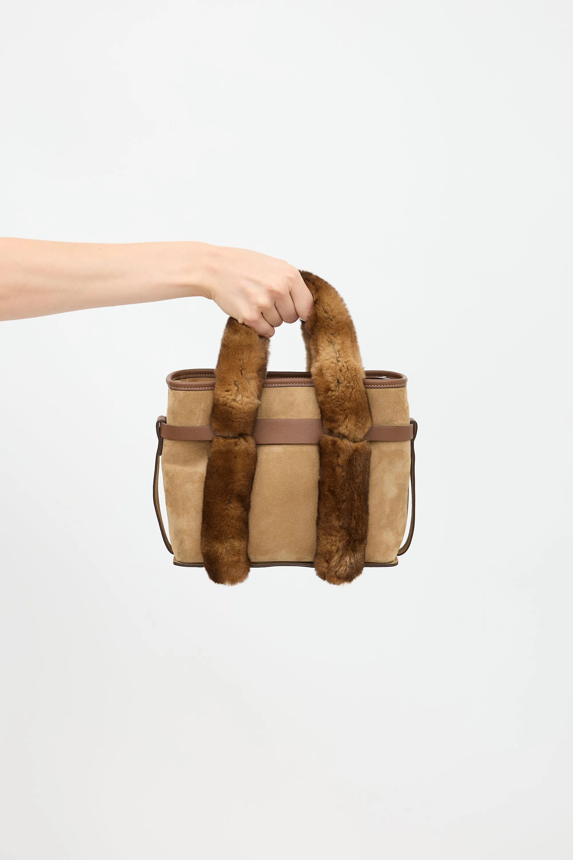 Suede & Fur Top Handle Bag sold by VSP Consignment product image thumbnail 3