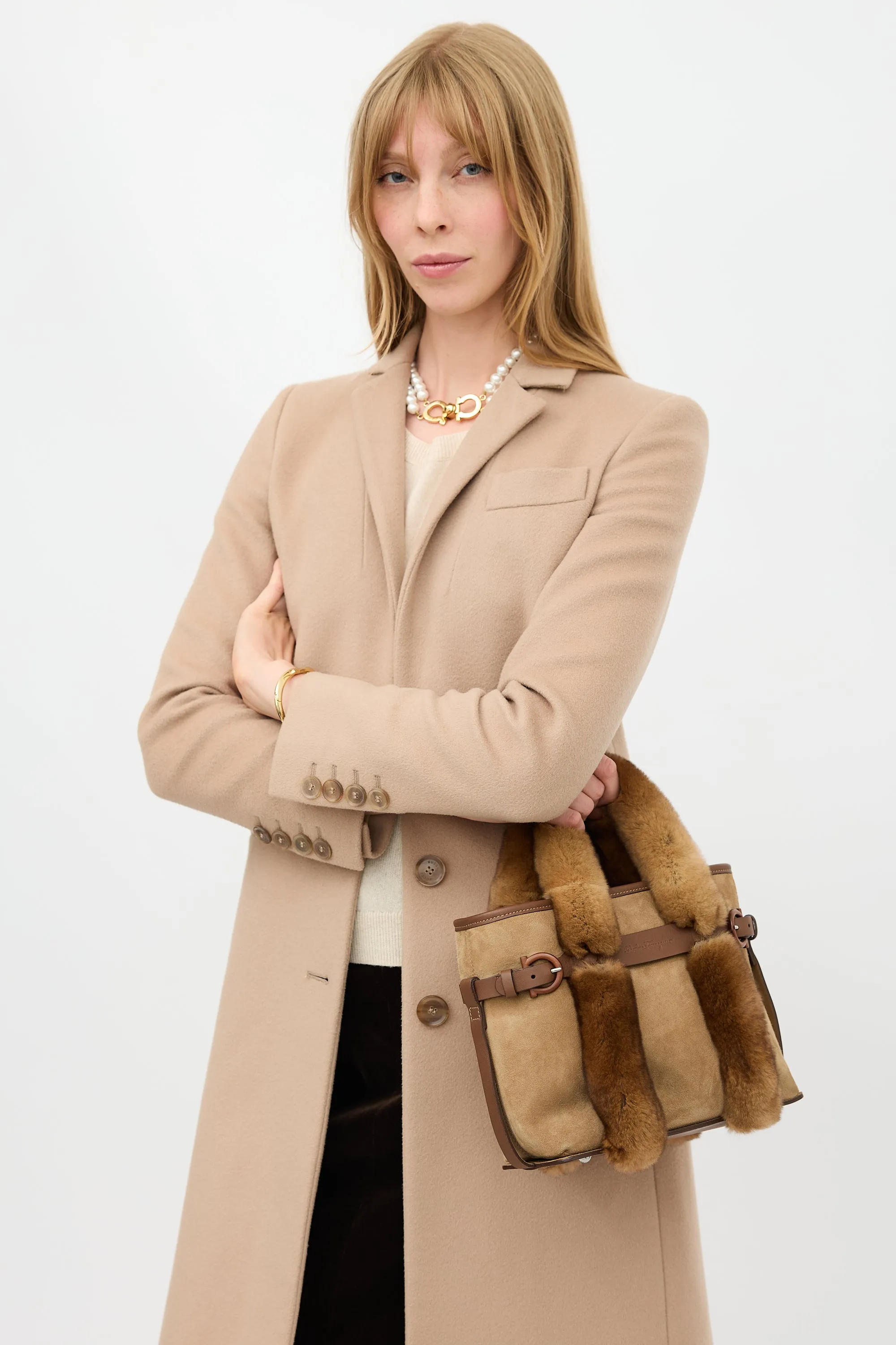 Suede & Fur Top Handle Bag sold by VSP Consignment product image thumbnail 2