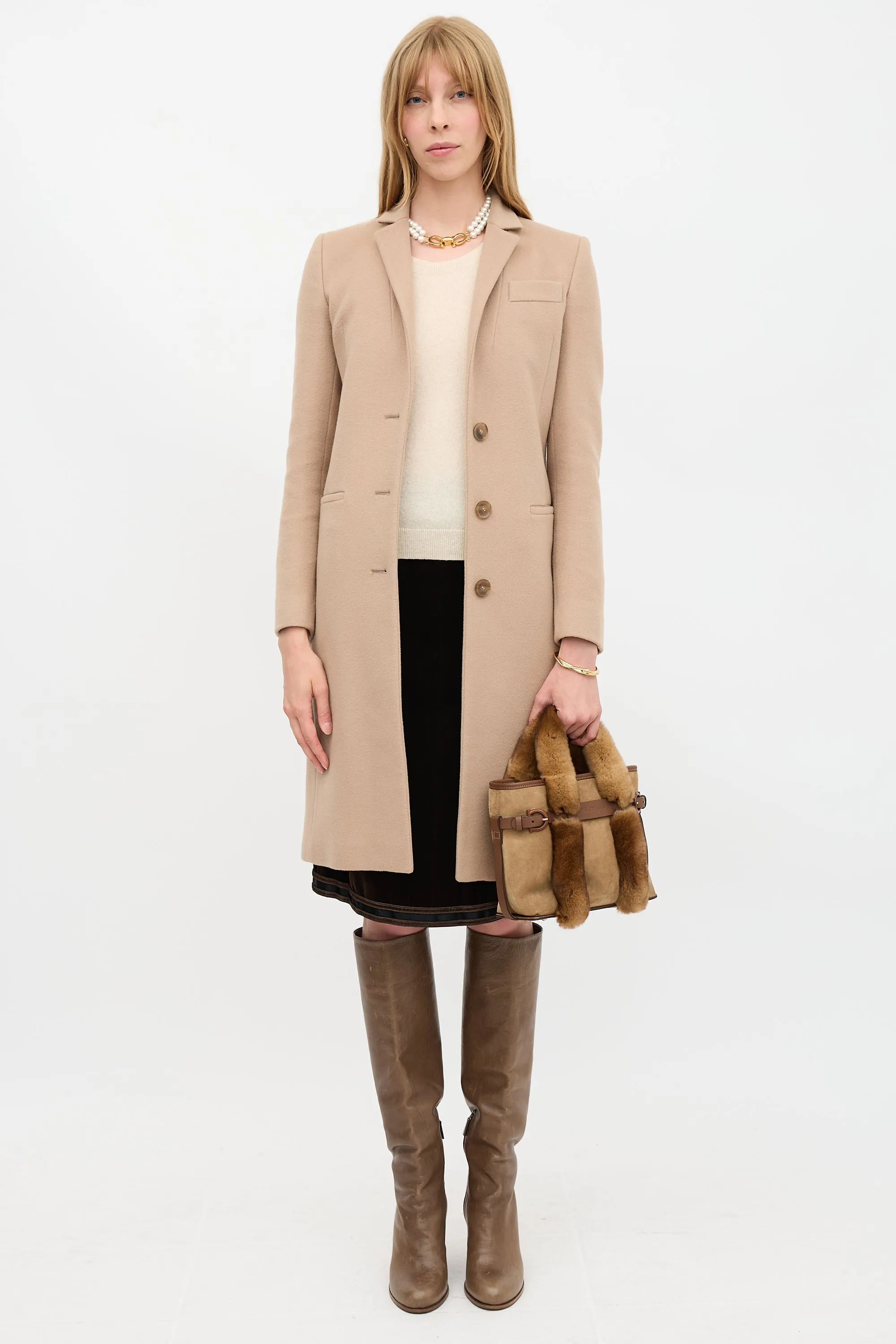 Suede & Fur Top Handle Bag sold by VSP Consignment product image thumbnail 5