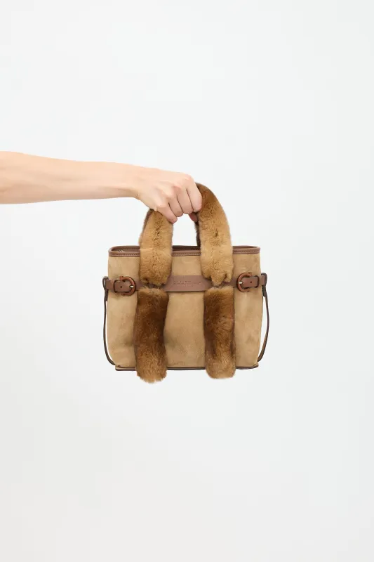 Suede & Fur Top Handle Bag sold by VSP Consignment
