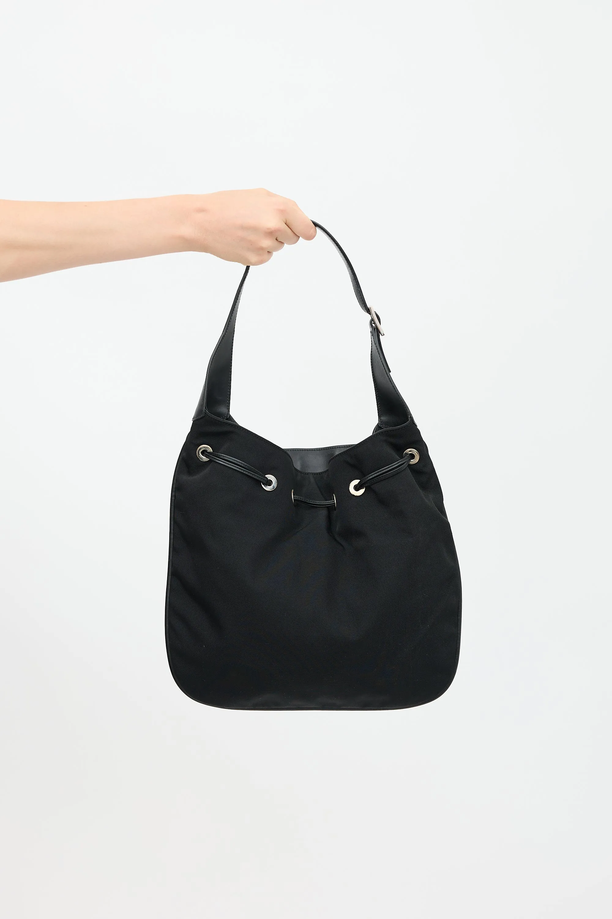 Nylon Drawstring Shoulder Bag sold by VSP Consignment product image thumbnail 4