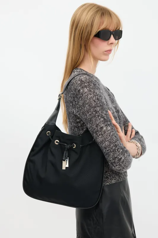 Nylon Drawstring Shoulder Bag sold by VSP Consignment