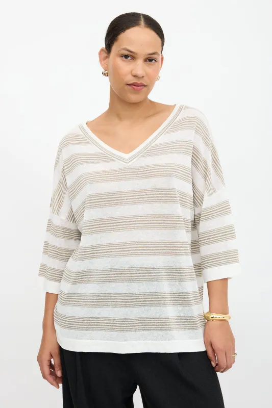 Linen Striped Oversized Sweater sold by VSP Consignment