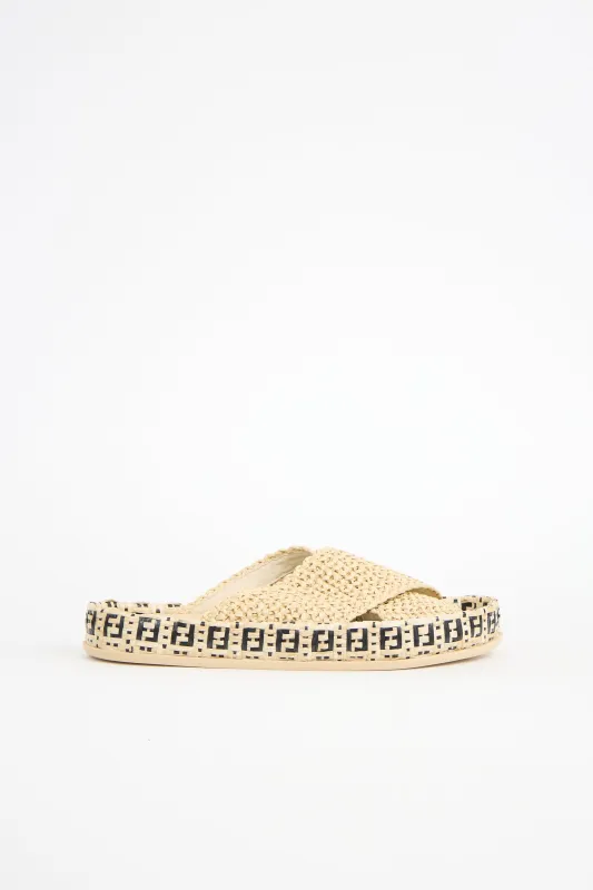 Raffia Reflection Slide sold by VSP Consignment